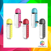 Water Bottle 600ml with Medicine Storage