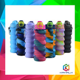 Collapsible Tie Dye Silicone Water Bottle 500ml