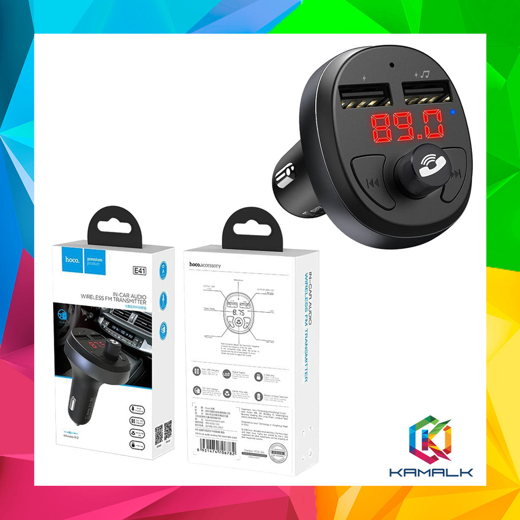 Hoco In-Car Audio Wireless FM Transmitter E41