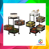 Kitchen Trolley with Rotating Storage Baskets + 1 Week Warranty