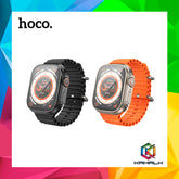 Hoco Y12 Ultra Smart Watch Rugged Light Gold Colour & Orange strap Loop Large