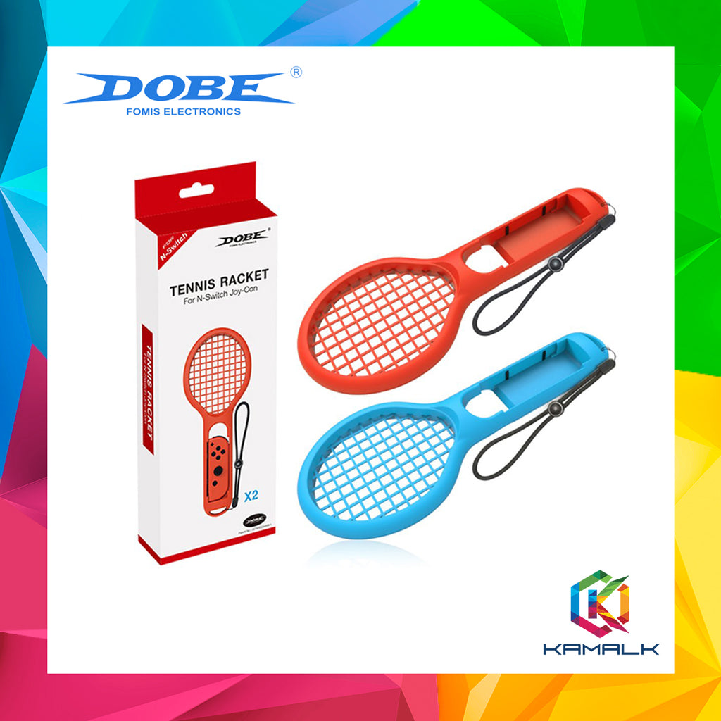 Dobe Switch Tennis Racket Set (Red + Blue) for Nintendo Switch Joy-Con Controller TNS-1843