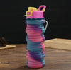 Collapsible Tie Dye Silicone Water Bottle 500ml