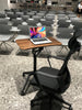 Portable Home Office Study Desk with Wheels + Phone Tablet Slot Holder + Adjustable Height + 1 Week Warranty