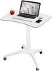 Portable Home Office Study Desk with Wheels + Phone Tablet Slot Holder + Adjustable Height + 1 Week Warranty